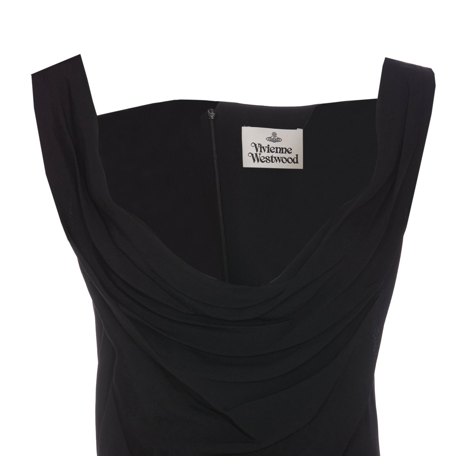Vivienne Westwood Panther Gathered Asymmetric Maxi Dress In Black
