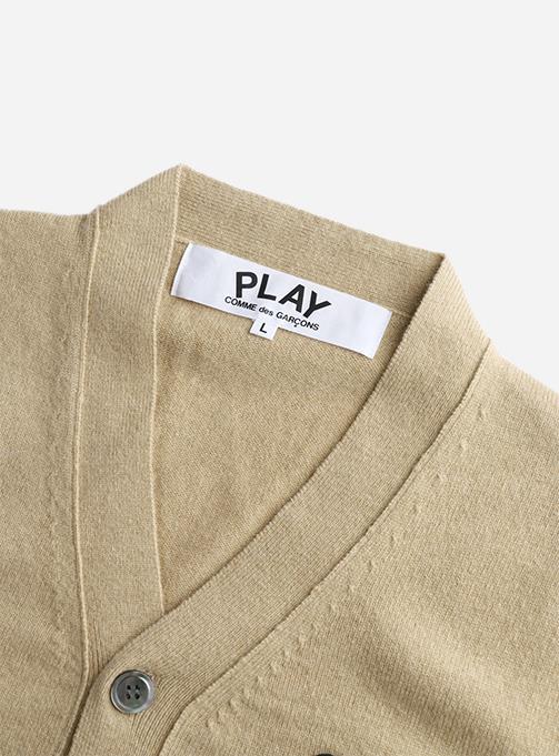 Comme Des Garçons Play Woolen Cardigan In Nude