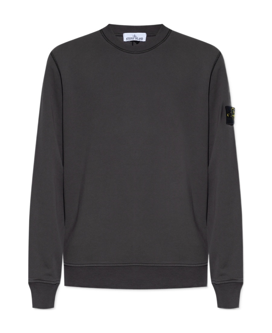 Stone Island Compass Badge Crew-neck Sweatshirt In Gray