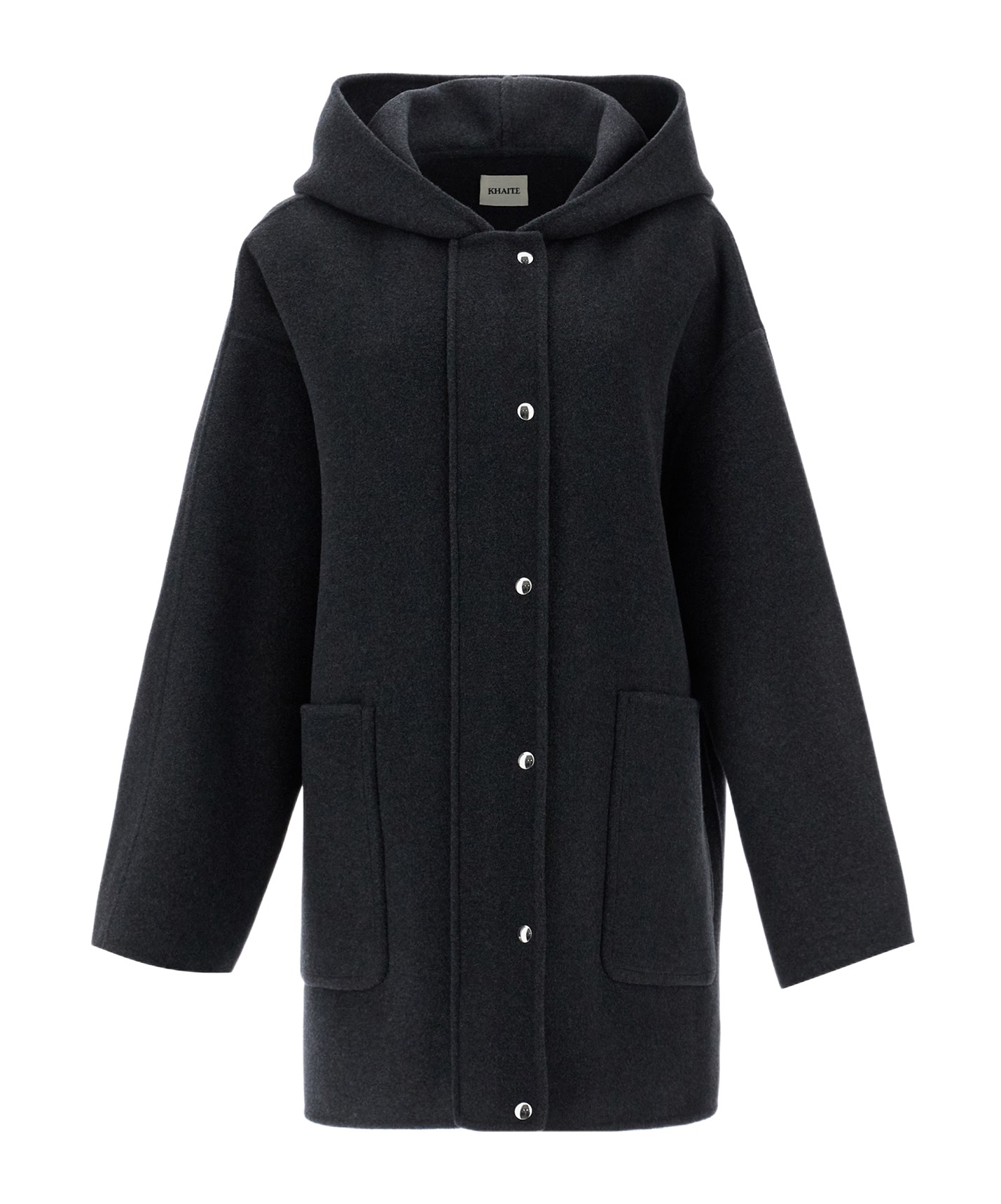 Khaite Long-sleeved Wool Coat In Black