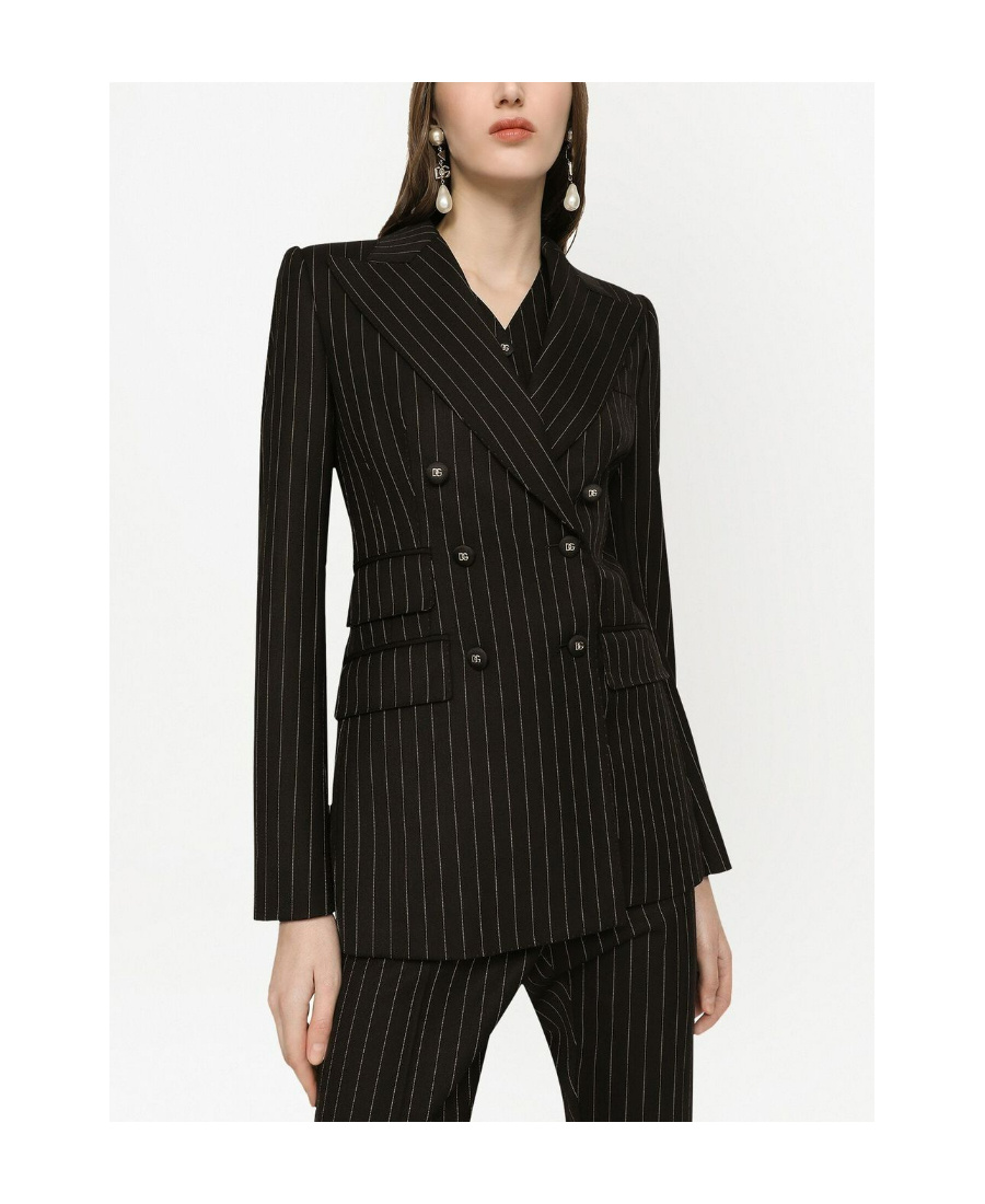 Dolce & Gabbana Woman Blazer Dark Brown Size 6 Virgin Wool In Black