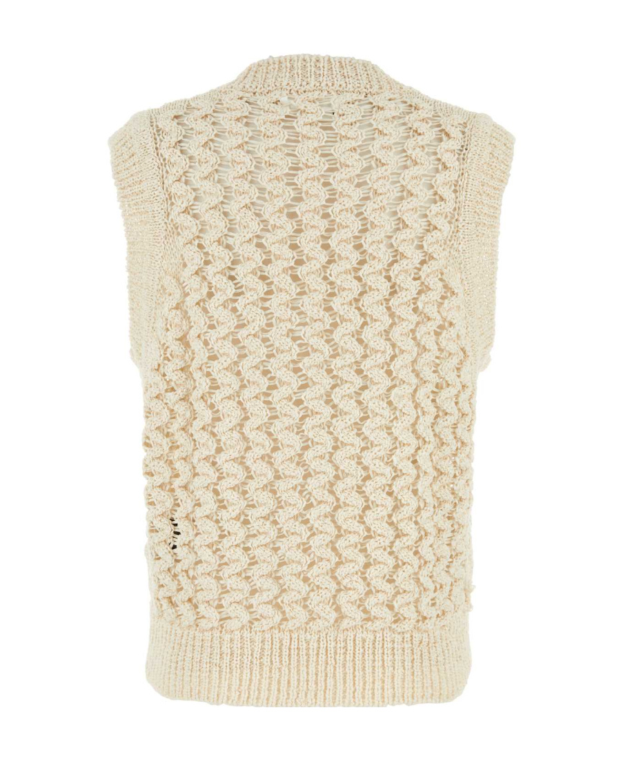 Shop Isabel Marant Crewneck Knitted Vest In Nude