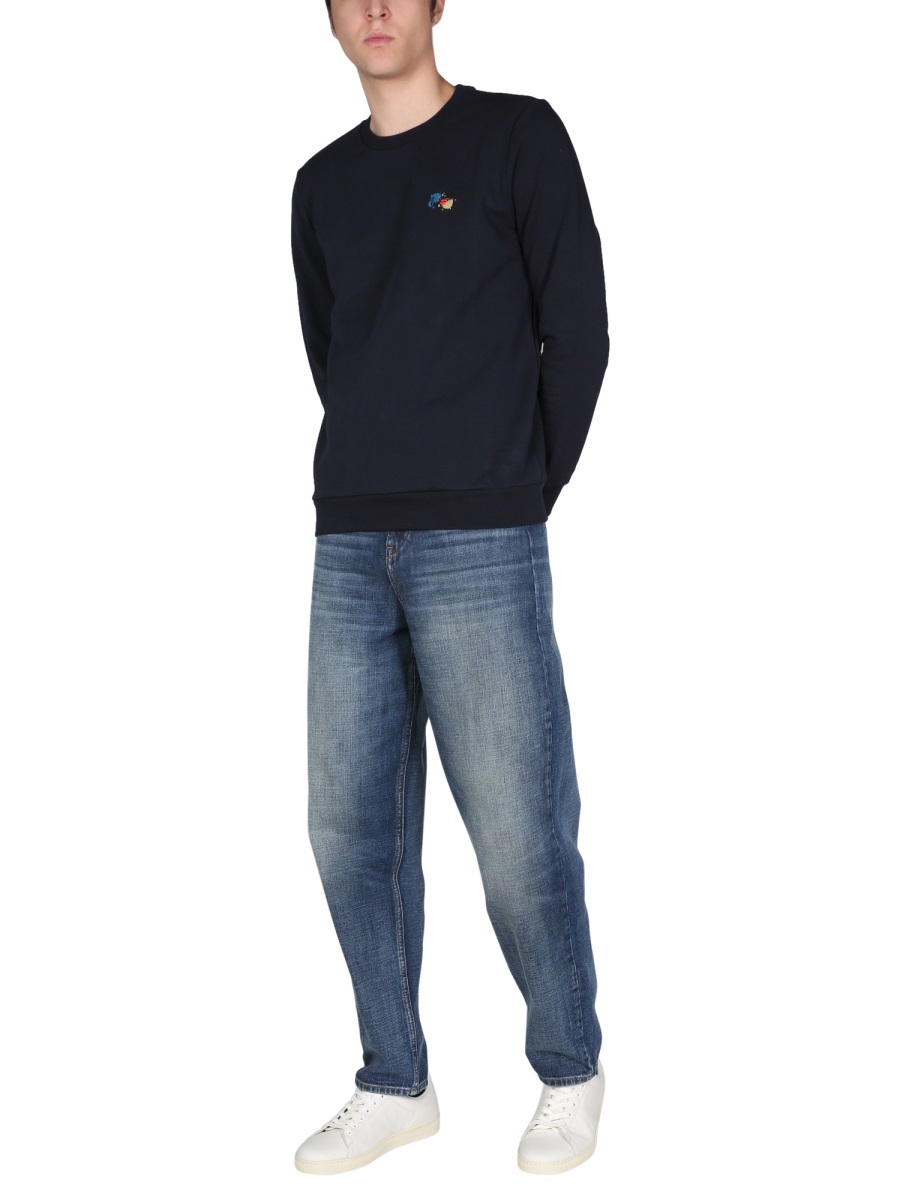 PAUL SMITH CHEST-LOGO CREWNECK SWEATER