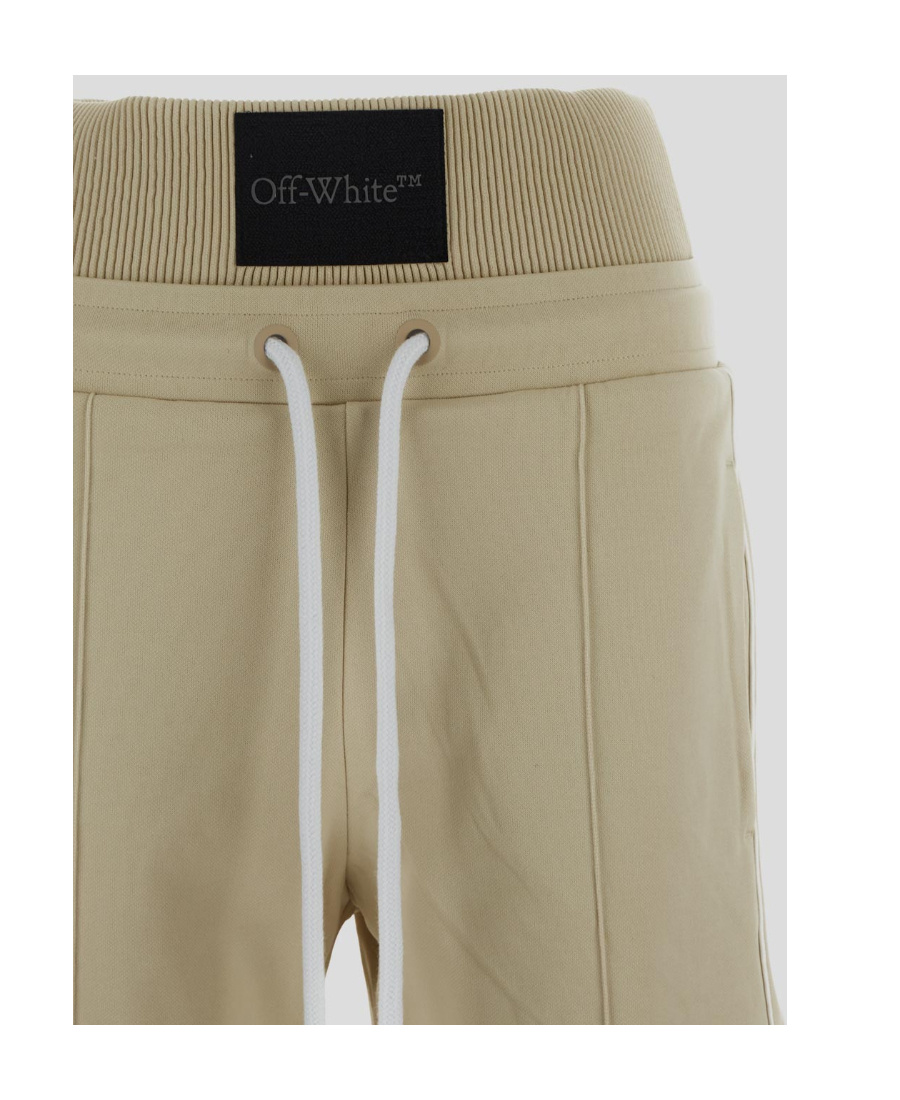 Off-white High-waisted Side-stripe Track Pants In Nude