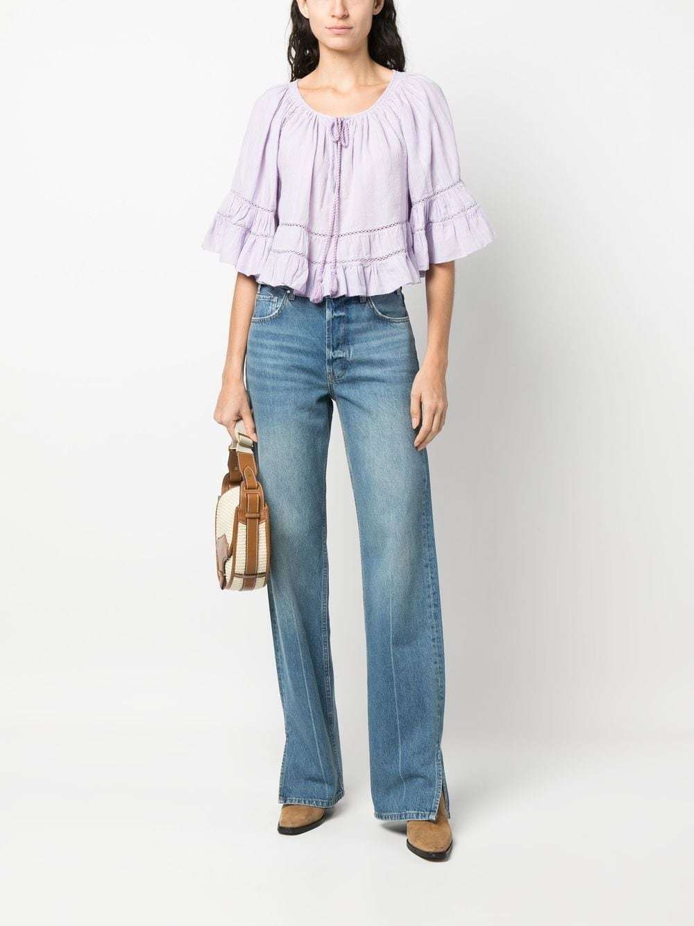 Anine Bing Roy Mid-rise Straight Jeans In Blue