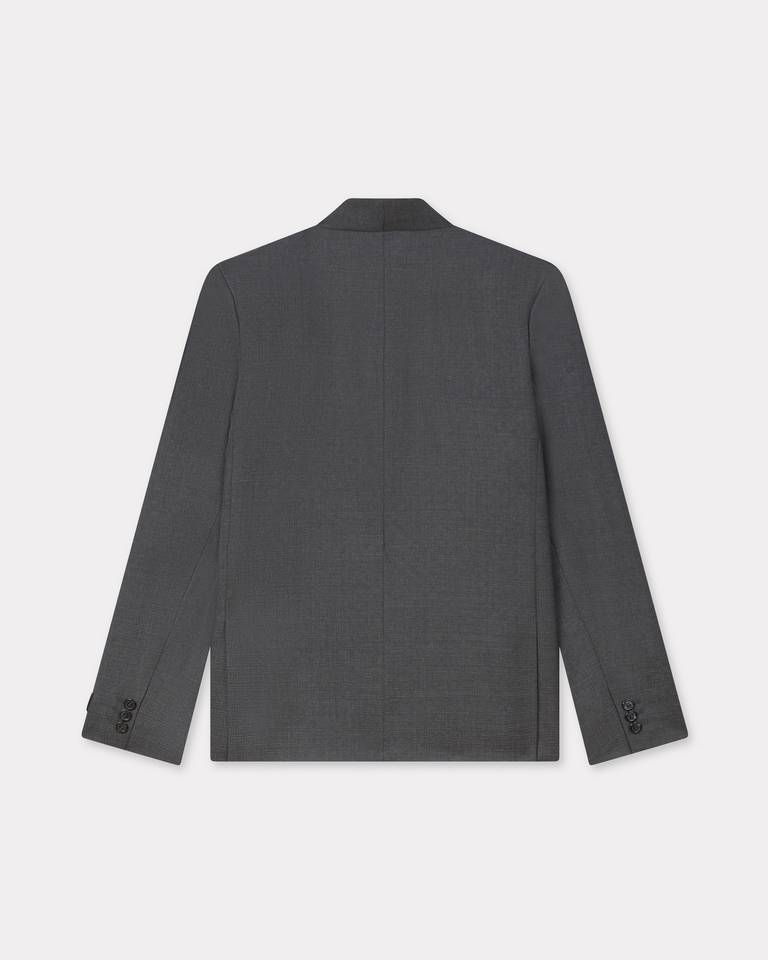 Kenzo ' Weave' Adjusted Tailored Kimono Jacket In Wool Jacquard In Gray
