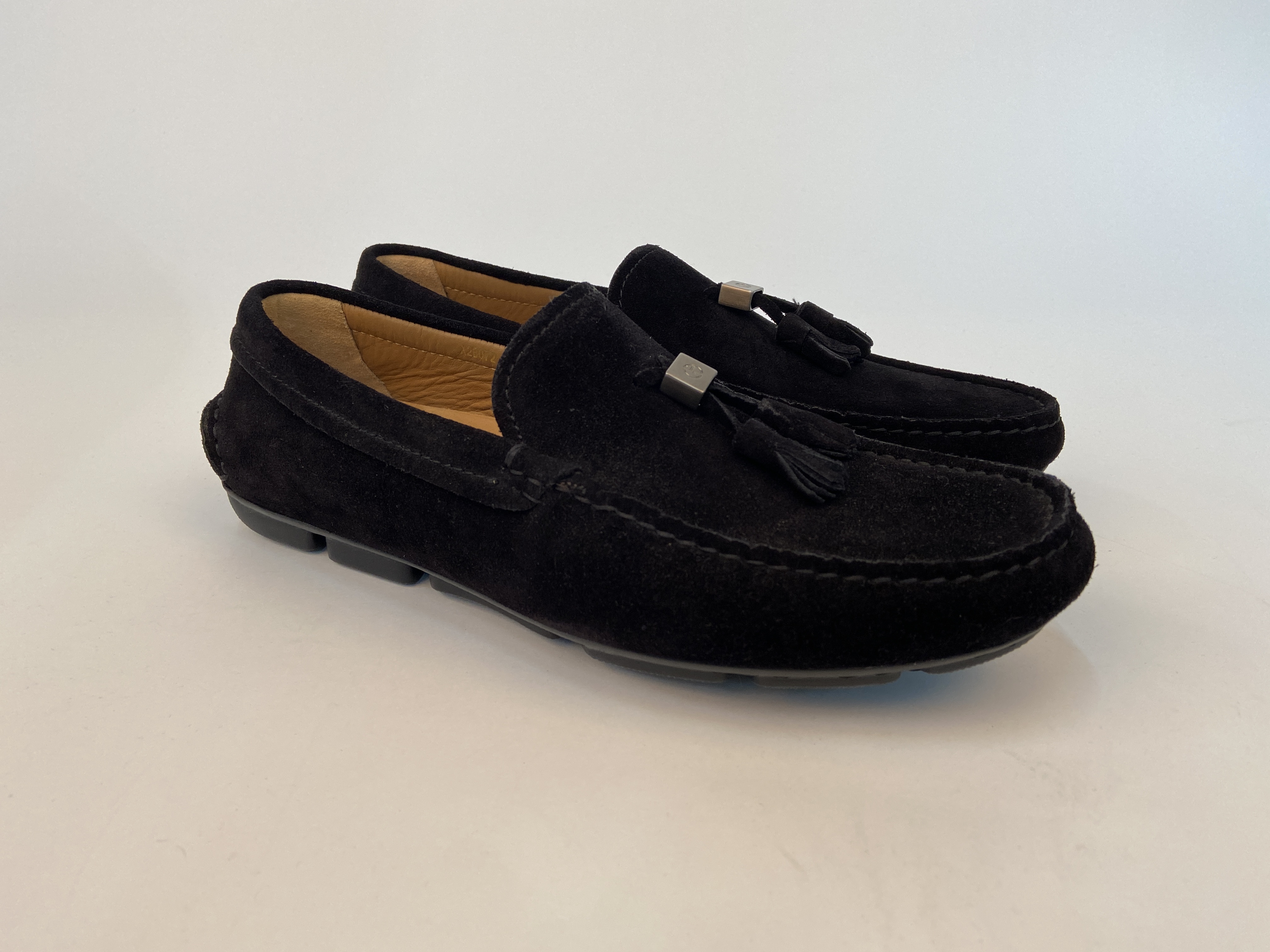 Giorgio Armani Logo Leisure Business Shoes In Black