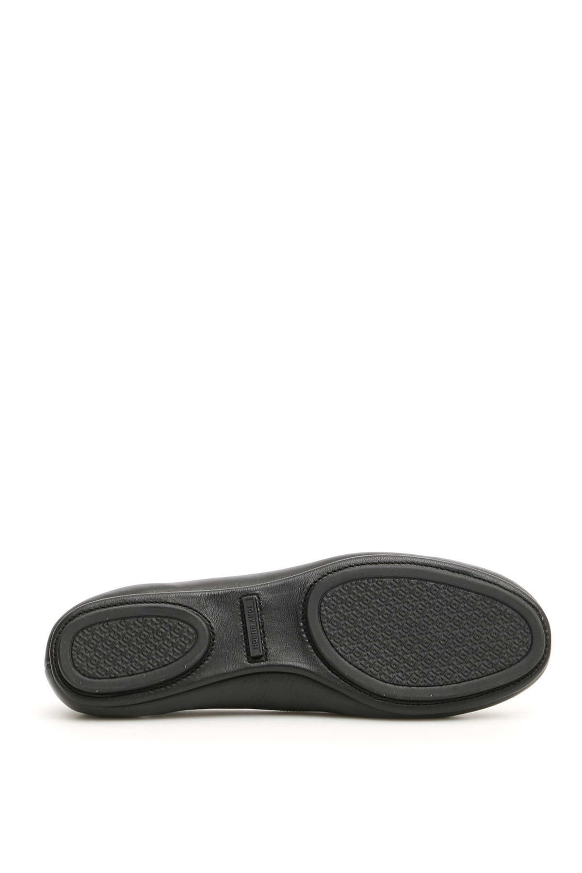 Tory Burch Leather Ballerinas With Metal Logo On The Front In Multi
