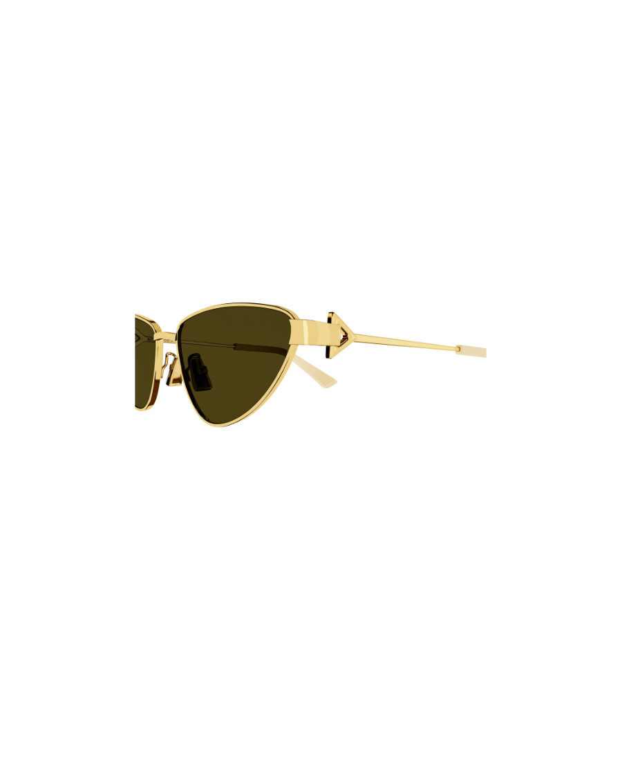 Bottega Veneta Metallic Cat-eye Frame Sunglasses In Brown