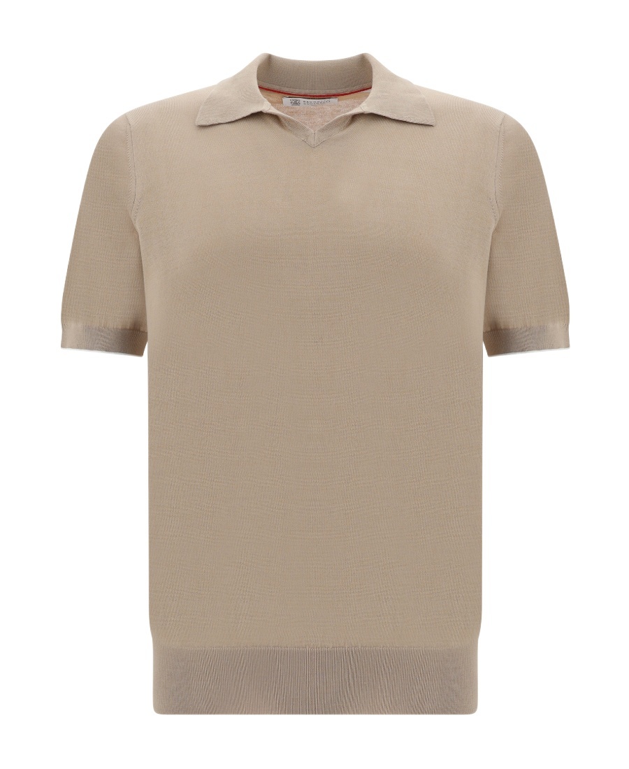 BRUNELLO CUCINELLI BRUNELLO CUCINELLI SHORT-SLEEVED FINE-KNITTED POLO SHIRT