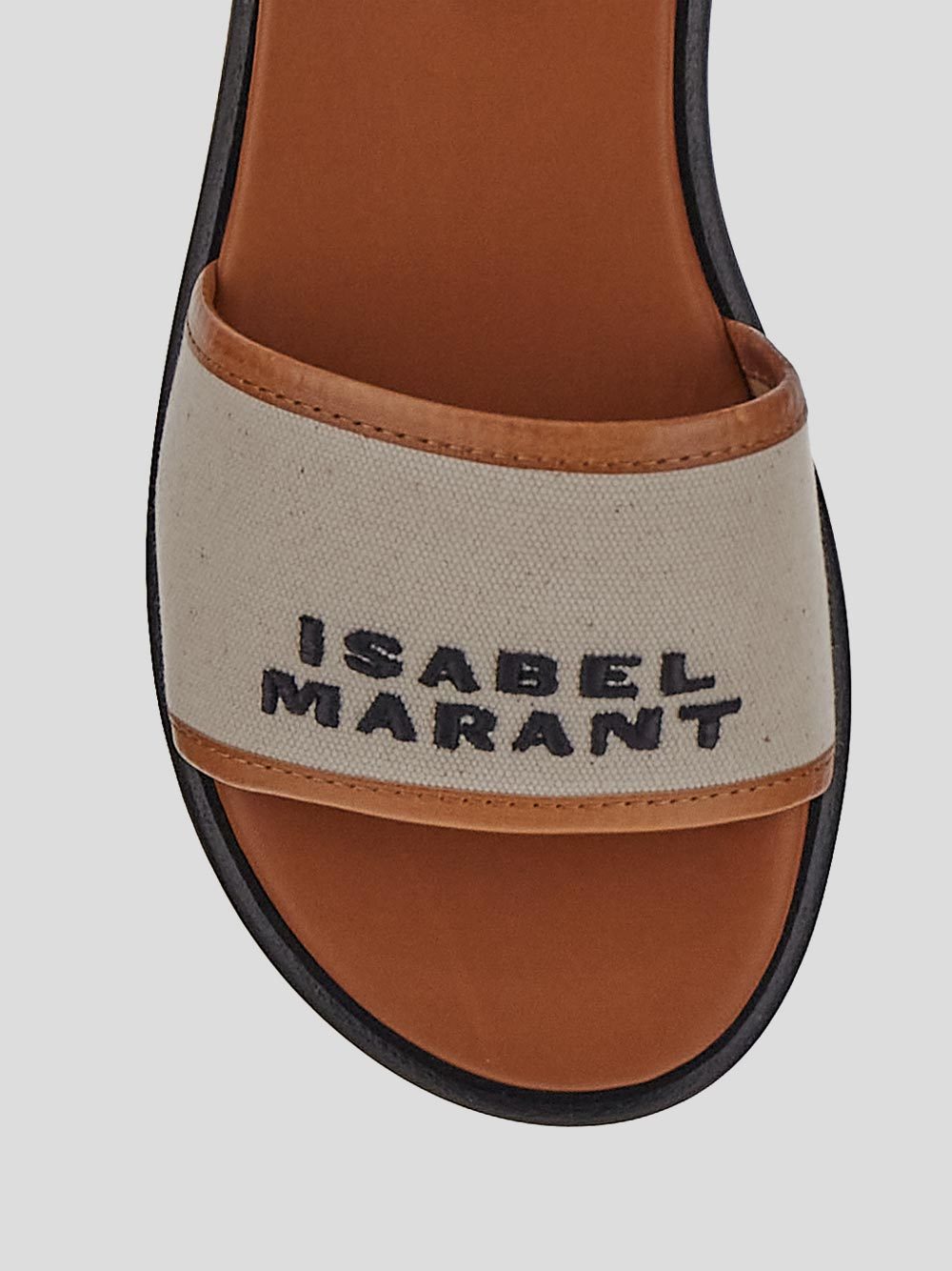 Isabel Marant Vikee Leather-trimmed Canvas Sandals In Brown