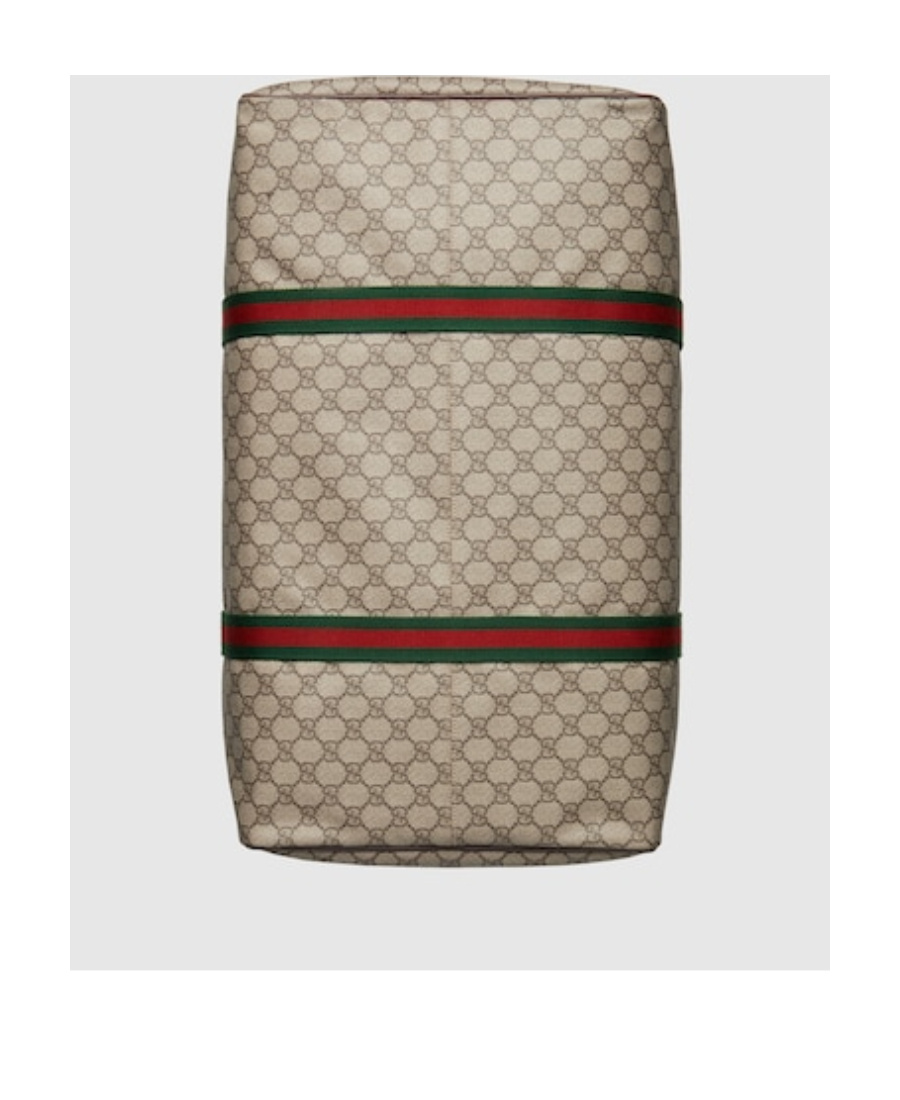 Gucci Large Duffle Bag With Web In Nude