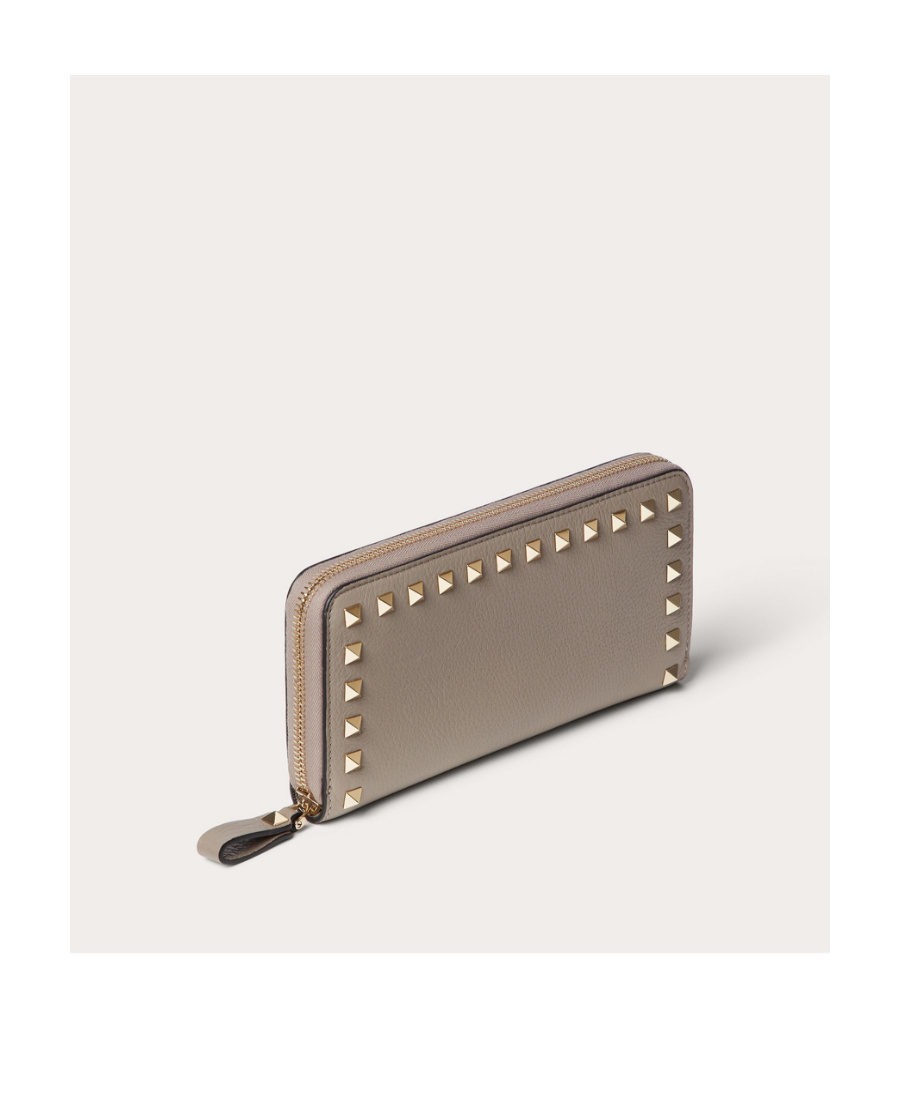 Valentino Rockstud Continental Wallet In Gray