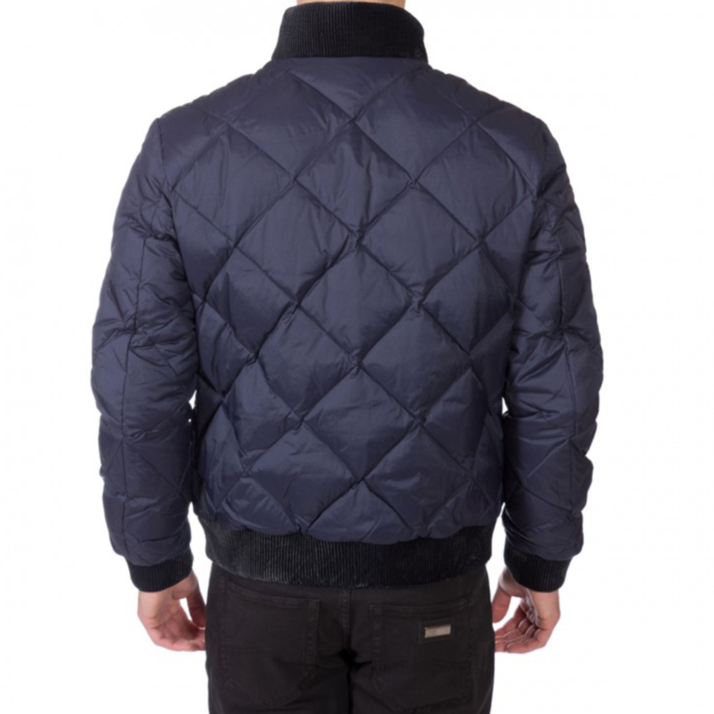 Armani Collezioni Quilted High-neck Down Jacket In Black