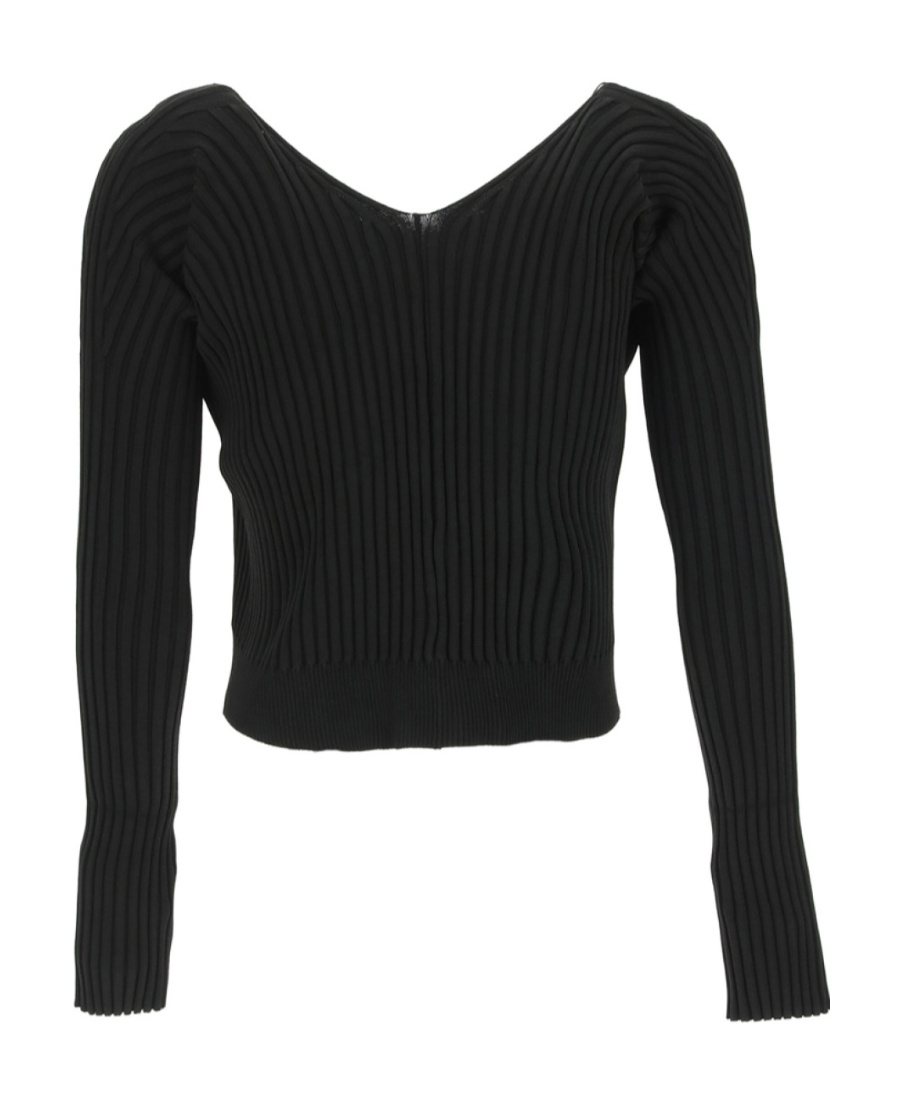 Jacquemus La Maille Pralu Longue Black Cardigan Women In Black