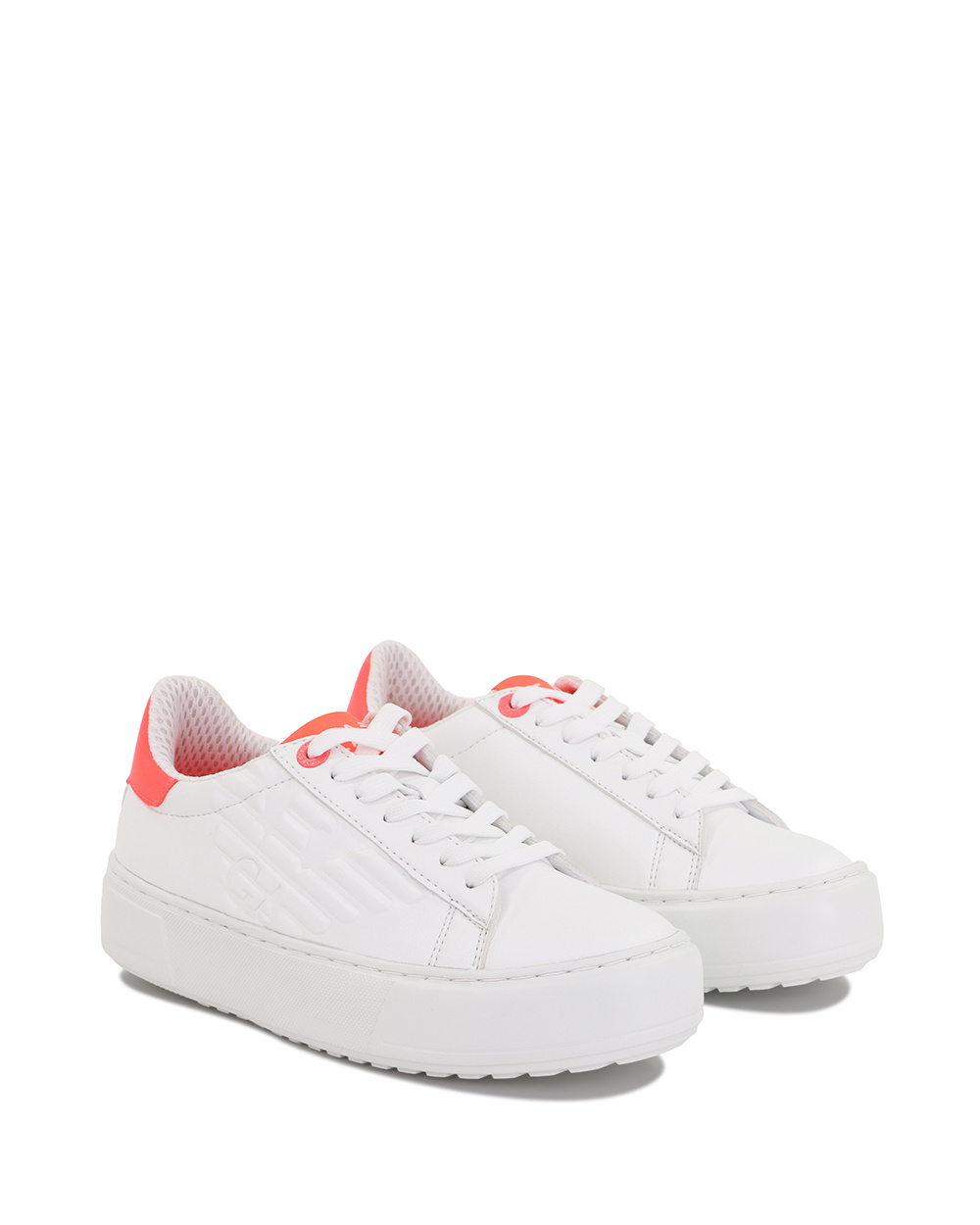 Ea7 Logo Decoration Lace Up Casual Sports Shoes In White