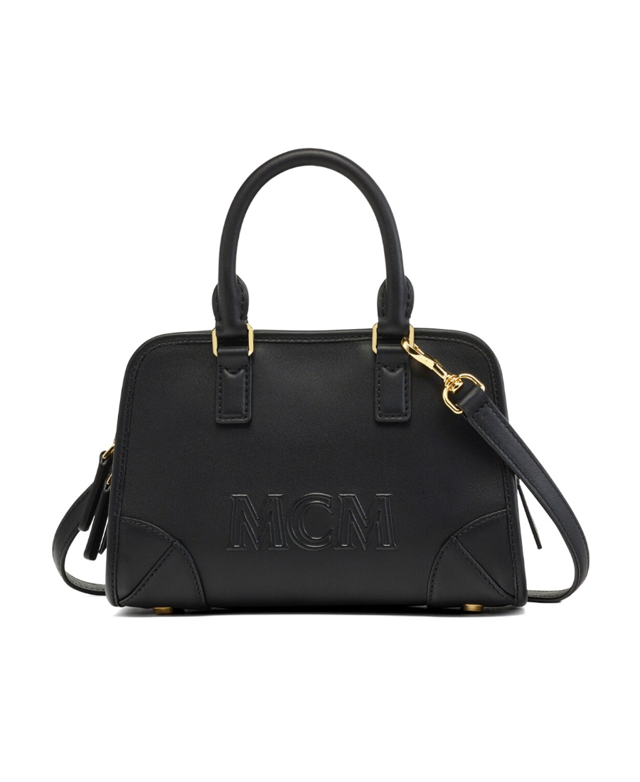 Mcm Aren Zip-up Mini Shoulder Bag In Black