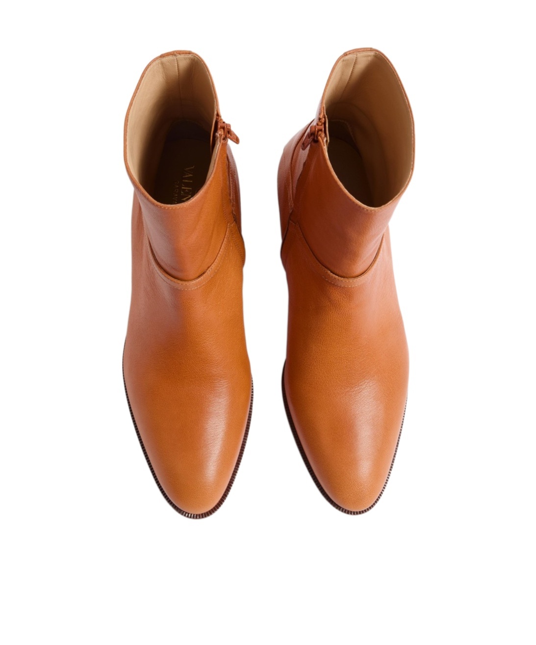 Valentino Pat Ankle Boot In Kidskin In Brown