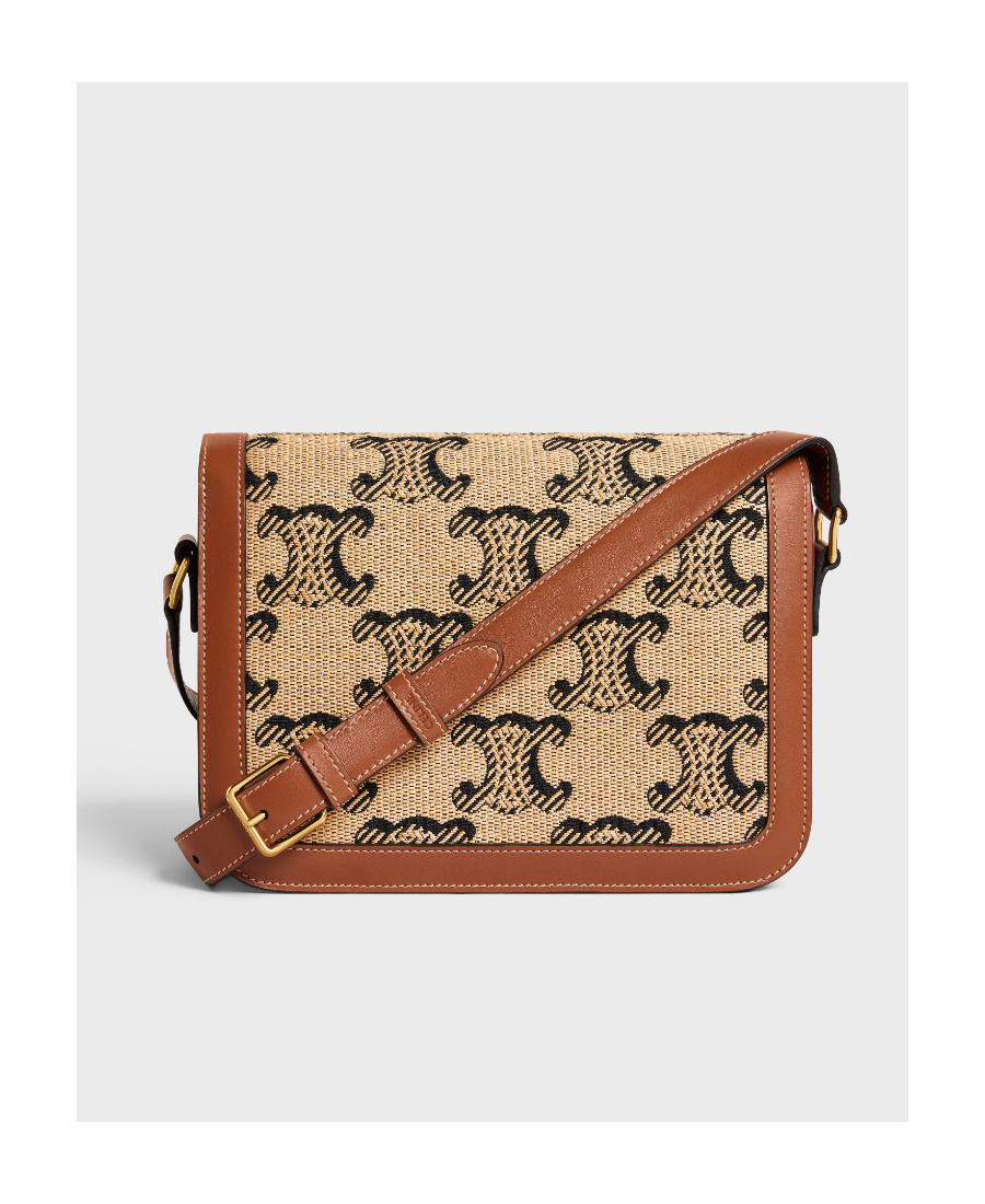 Celine Medium Triomphe With Border In Nude