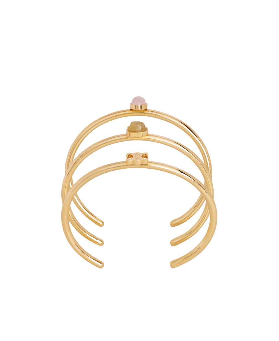Celine Triomphe Indie Bracelet Three-piece Set In Yellow