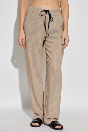 Shop Victoria Beckham Pleat-detail Pyjama Trousers In Nude