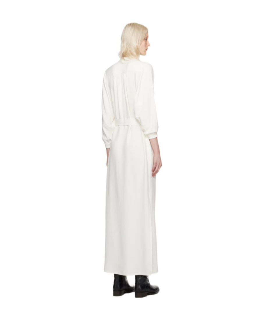 Apc Marla Crinkled Maxi Shirt Dress In White
