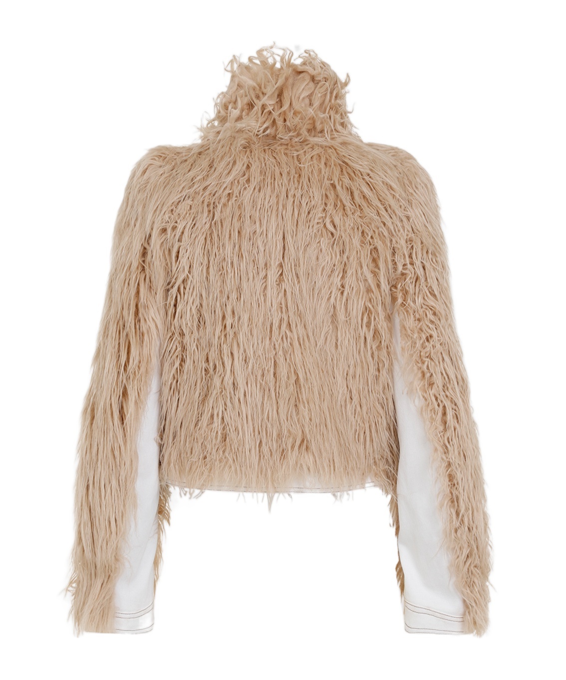 Dries Van Noten Vangel Furry Jacket In Nude