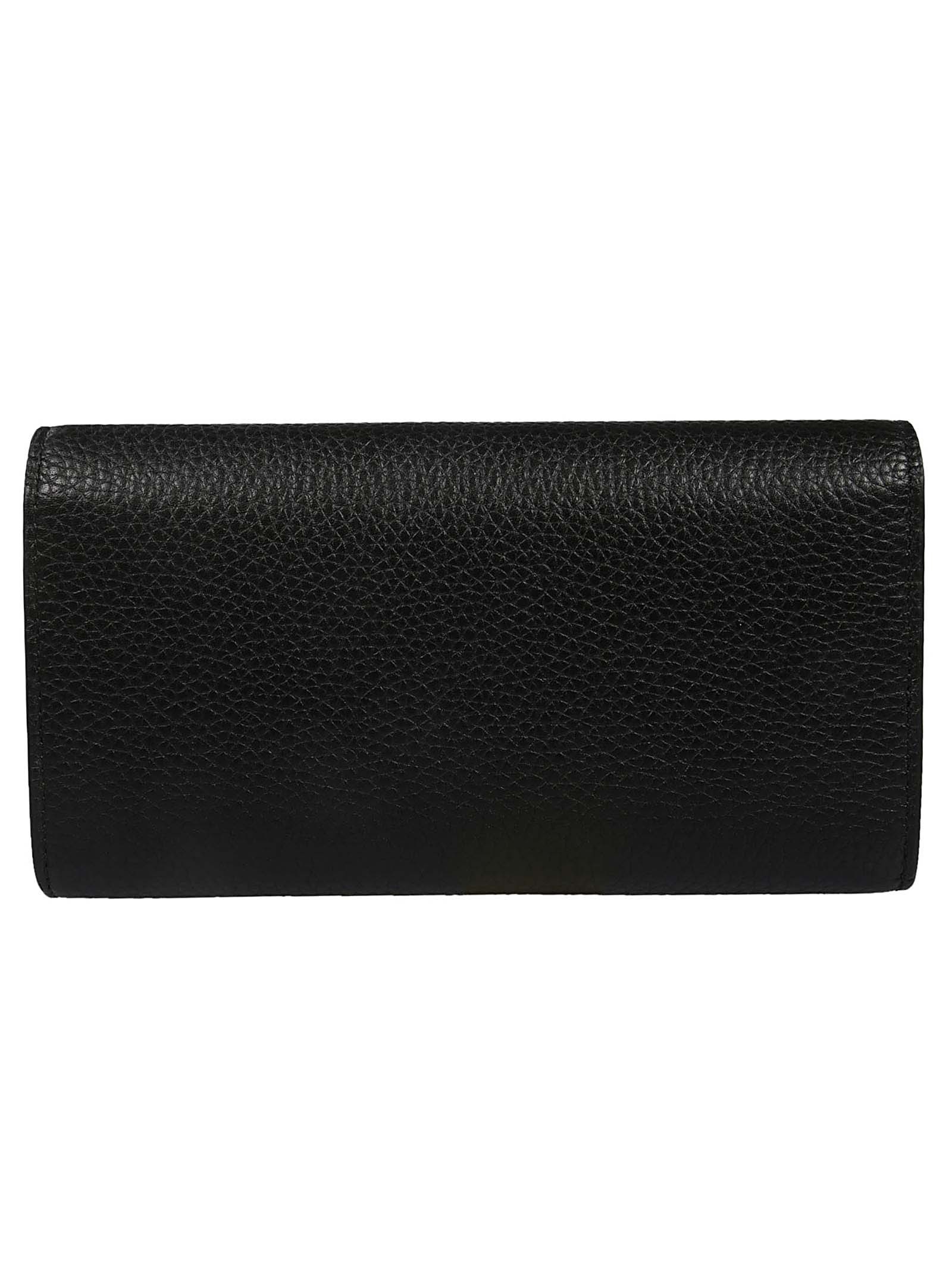 Gucci Animalier European Style Cowhide Purse In Black