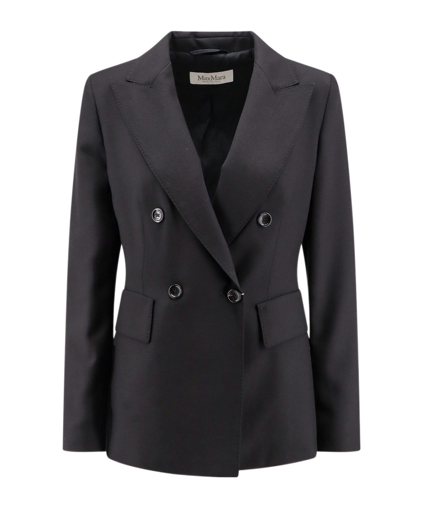 Max Mara Double-breasted Blazer In Black