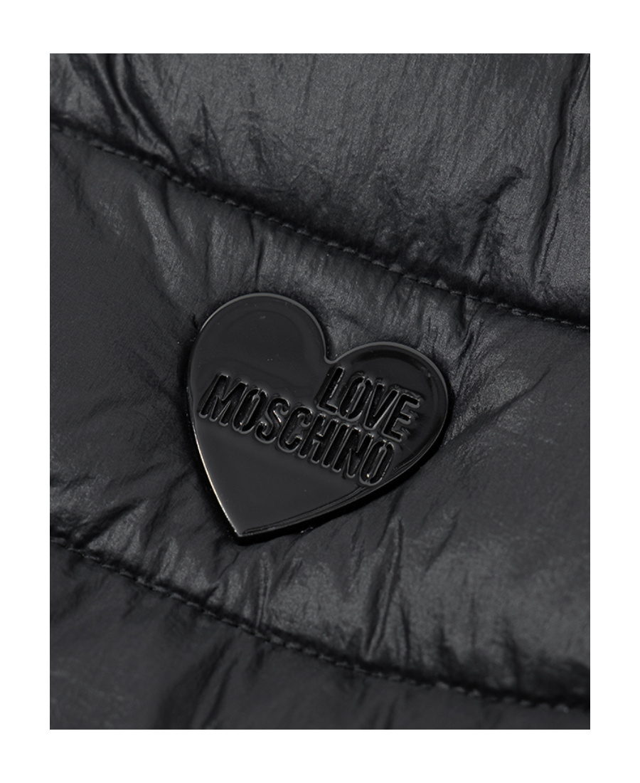 Moschino Logo Details Down Jacket In Black
