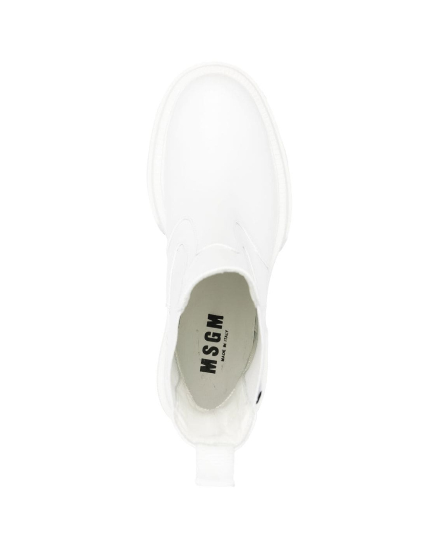 Msgm Elasticated Side-panel Ankle Boots In White