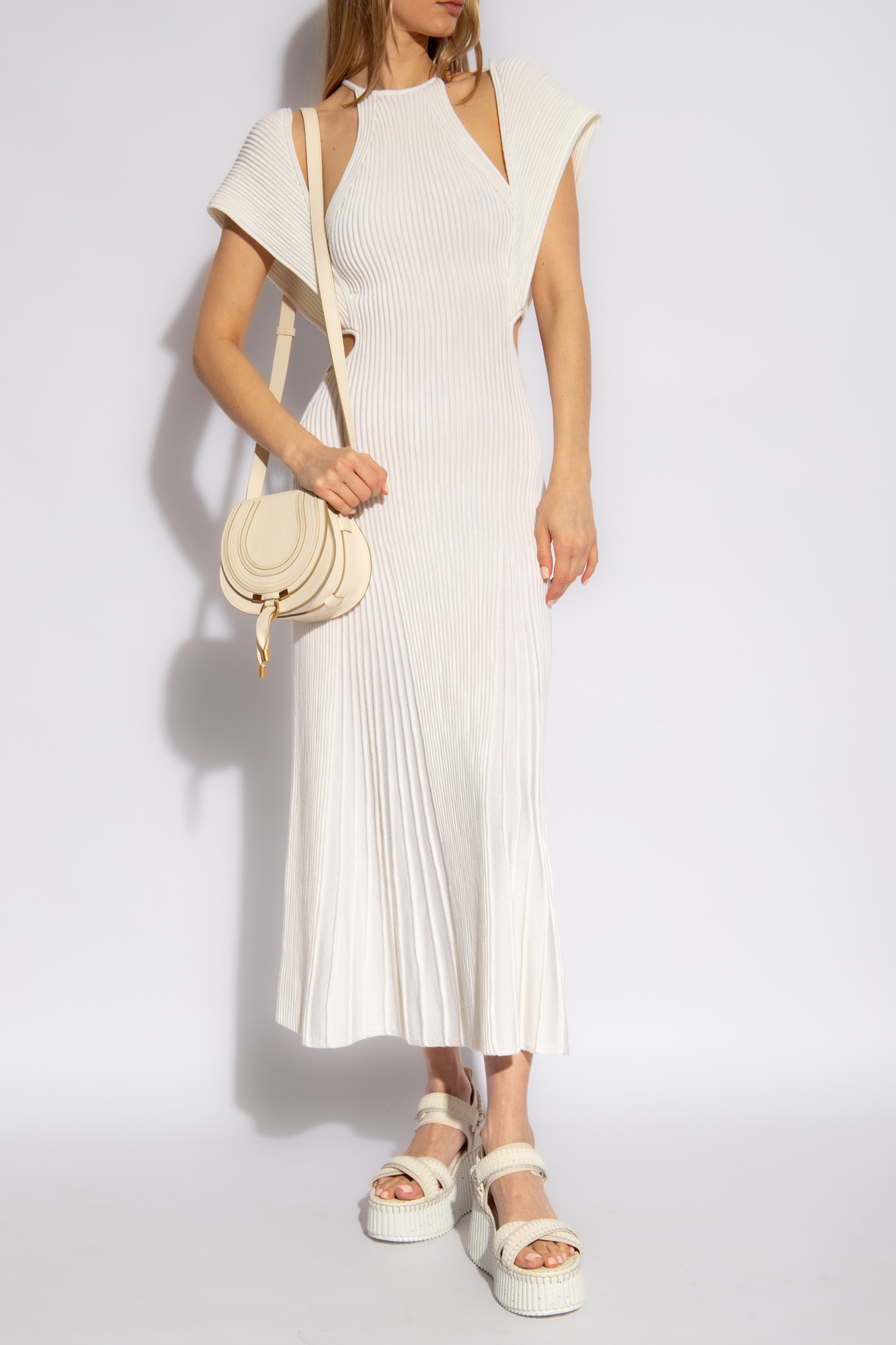 Shop Chloé Rib Dress In White