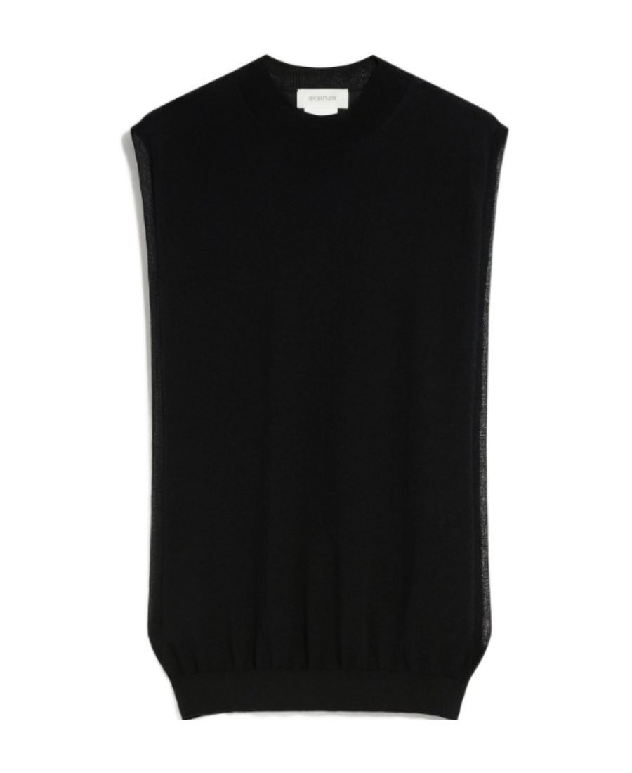 Shop Sportmax Simple Wool Vest In Black