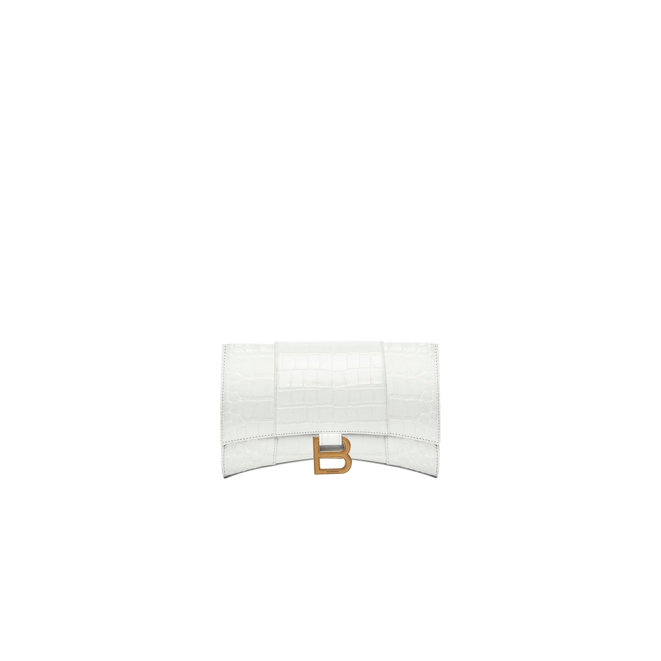 Balenciaga Hourglass Chain Wallet In White