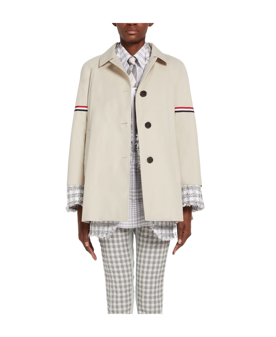 Thom Browne Coats Beige In White