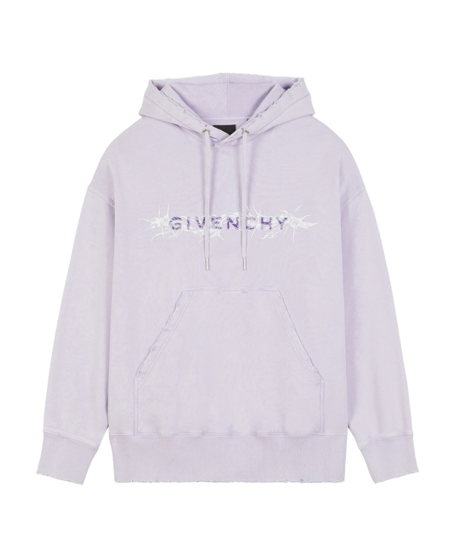Givenchy Barbed Wire Printed Hoodie In Purple