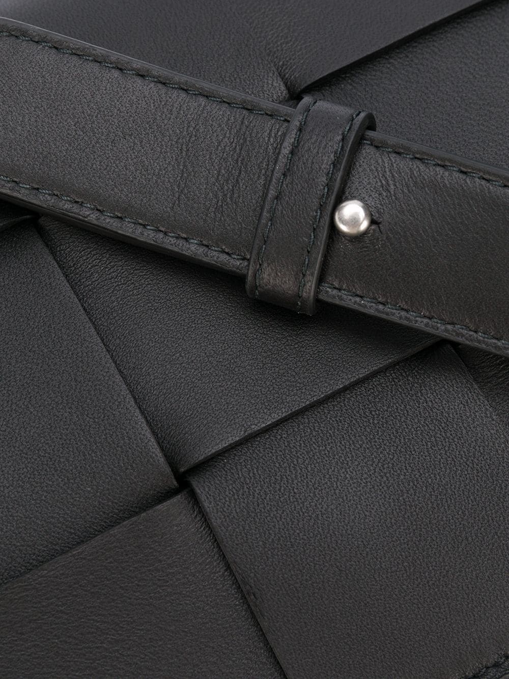 Bottega Veneta Womens Black Cassette Small Intrecciato Leather Cross-body Bag In Black