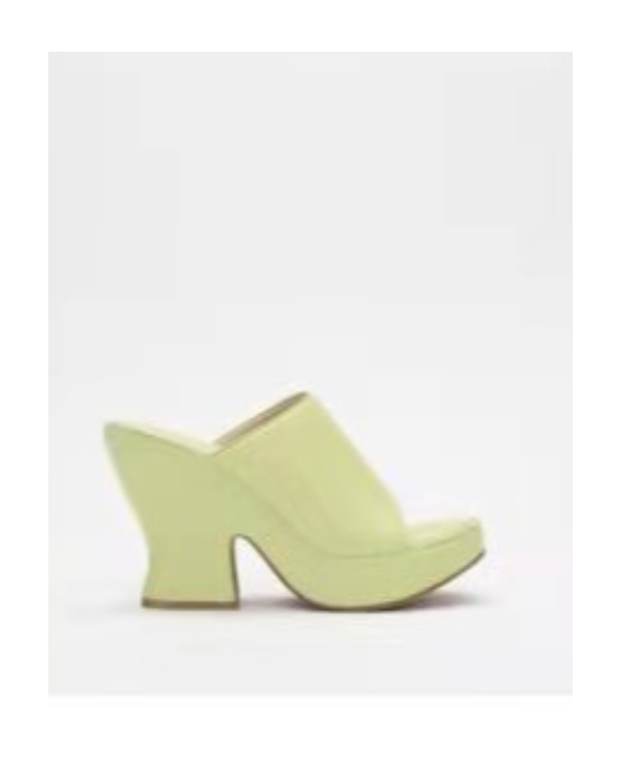 Bottega Veneta 115mm Wedge Platform Mules In Yellow