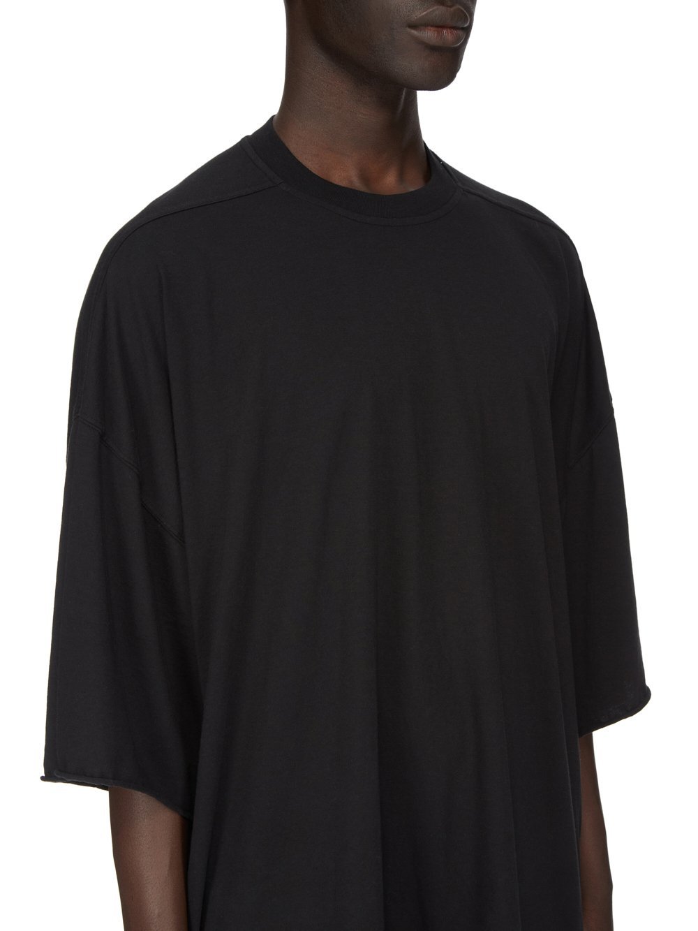 Rick Owens Drkshdw Drkshdw By Rick Owens Relaxed Fit Black Cotton T-shirt With Crew Neckline In Black