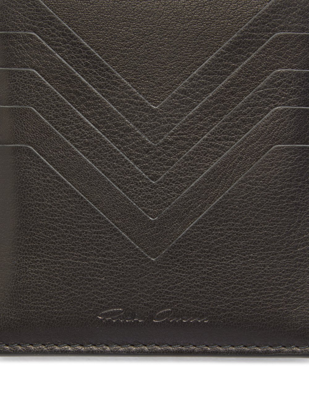Rick Owens Logo-stamp Leather Cardholder In Black