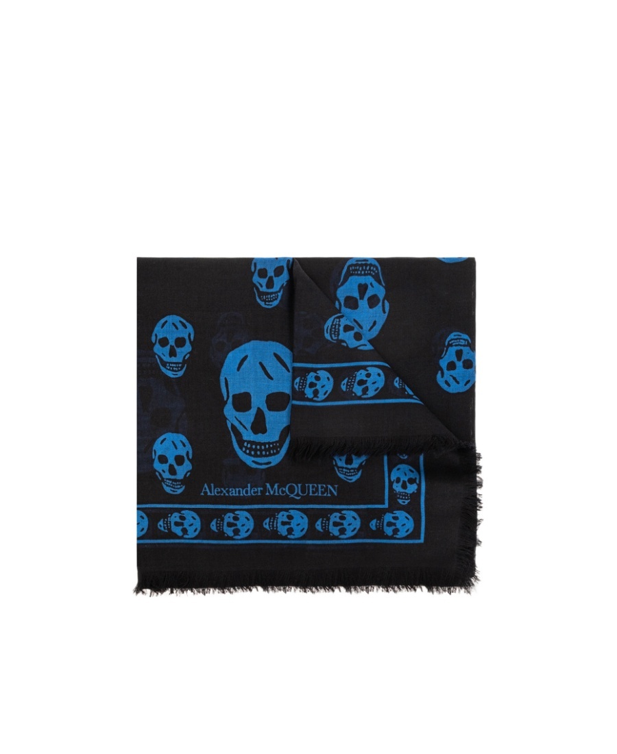 Alexander Mcqueen Alexander Mc Queen Biker Skull Silk Blend Scarf In Black