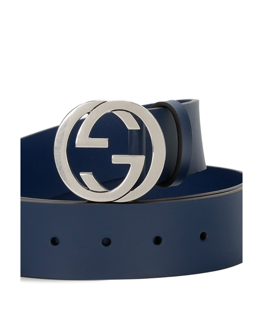 Gucci Double G Buckle Belt In Blue