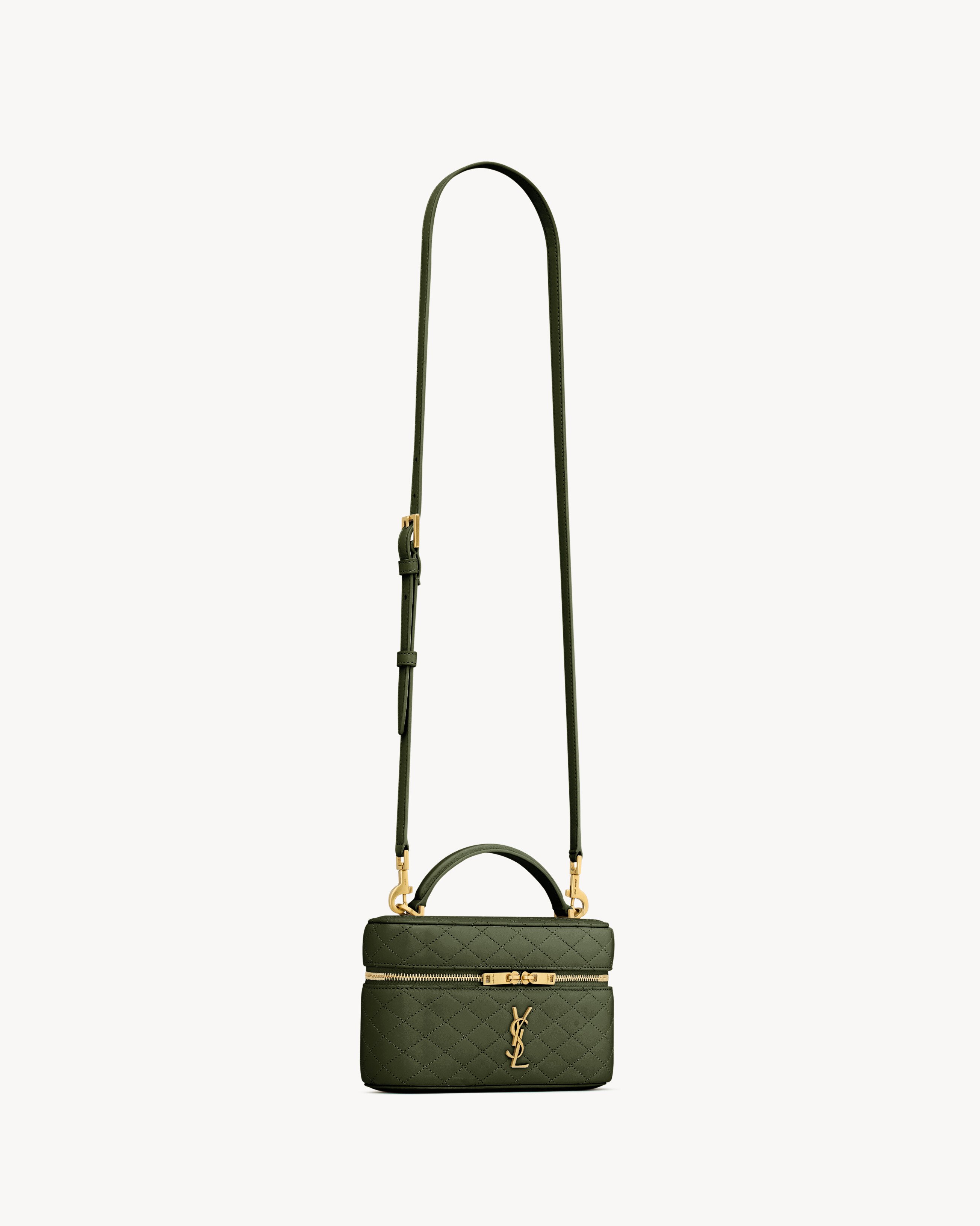 Saint Laurent Gaby Vanity Bag In Lambskin In Green