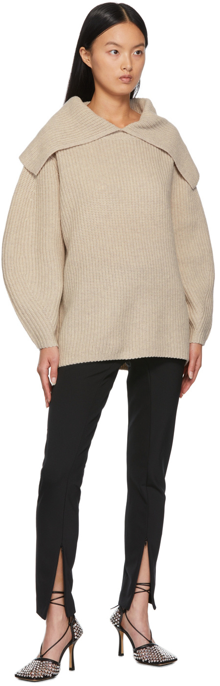 Shop By Malene Birger Fevila Sailor-collar Wool Jumper In Nude