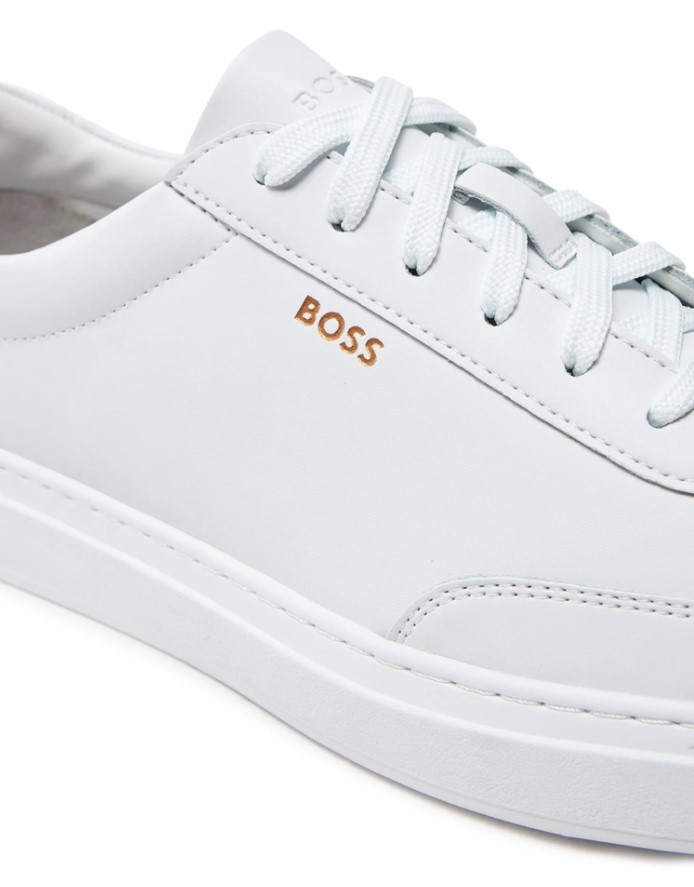 Hugo Boss Leather Sneakers In White