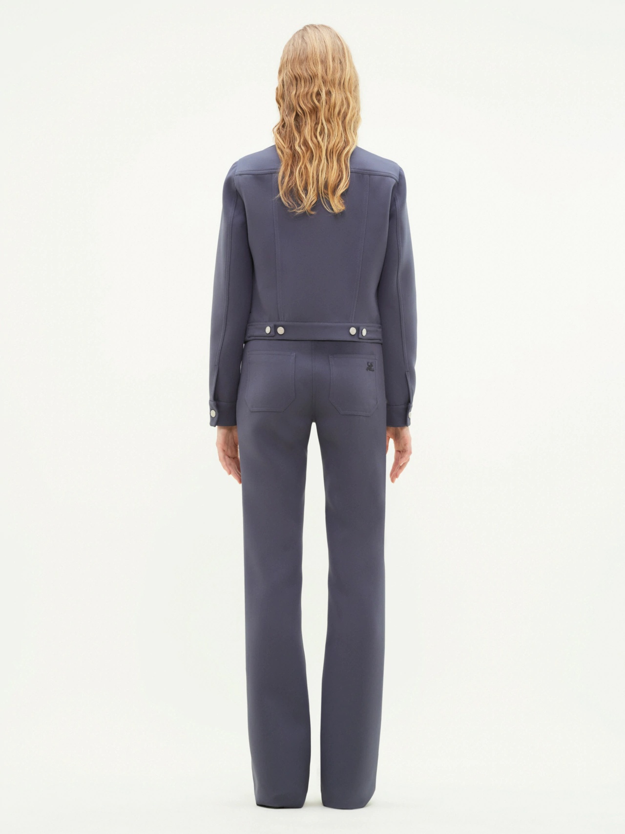 Shop Courrèges Twill Casual Trousers In Black