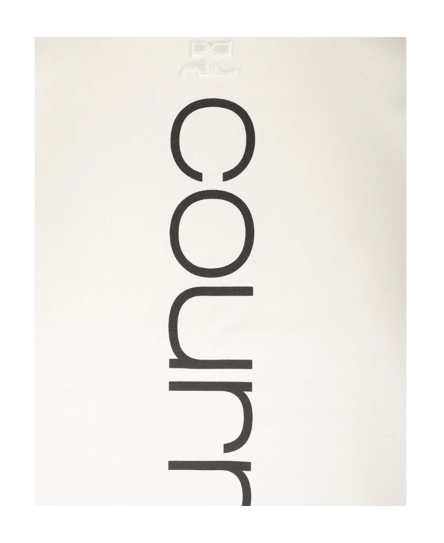 Shop Courrèges Logo-print Cotton T-shirt In White
