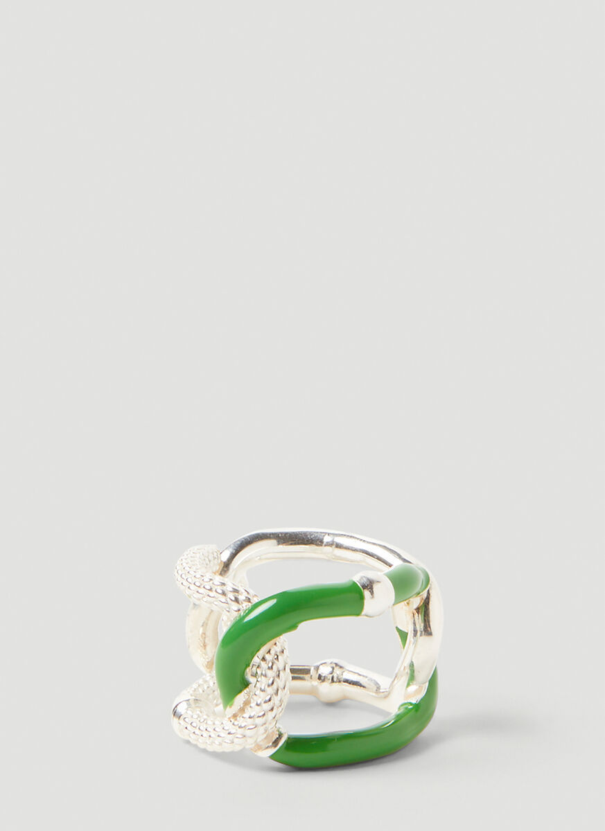 Bottega Veneta Chain Ring In White