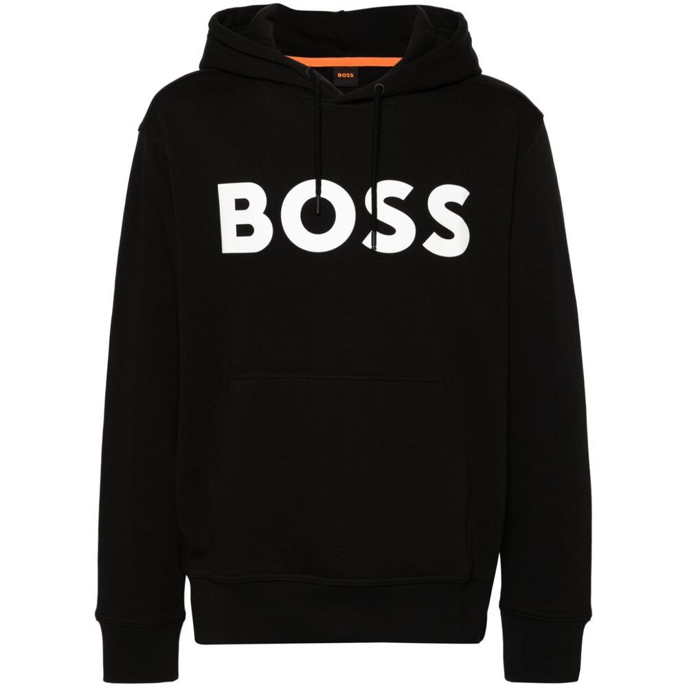 Shop Hugo Boss Logo-print Hoodie In Black
