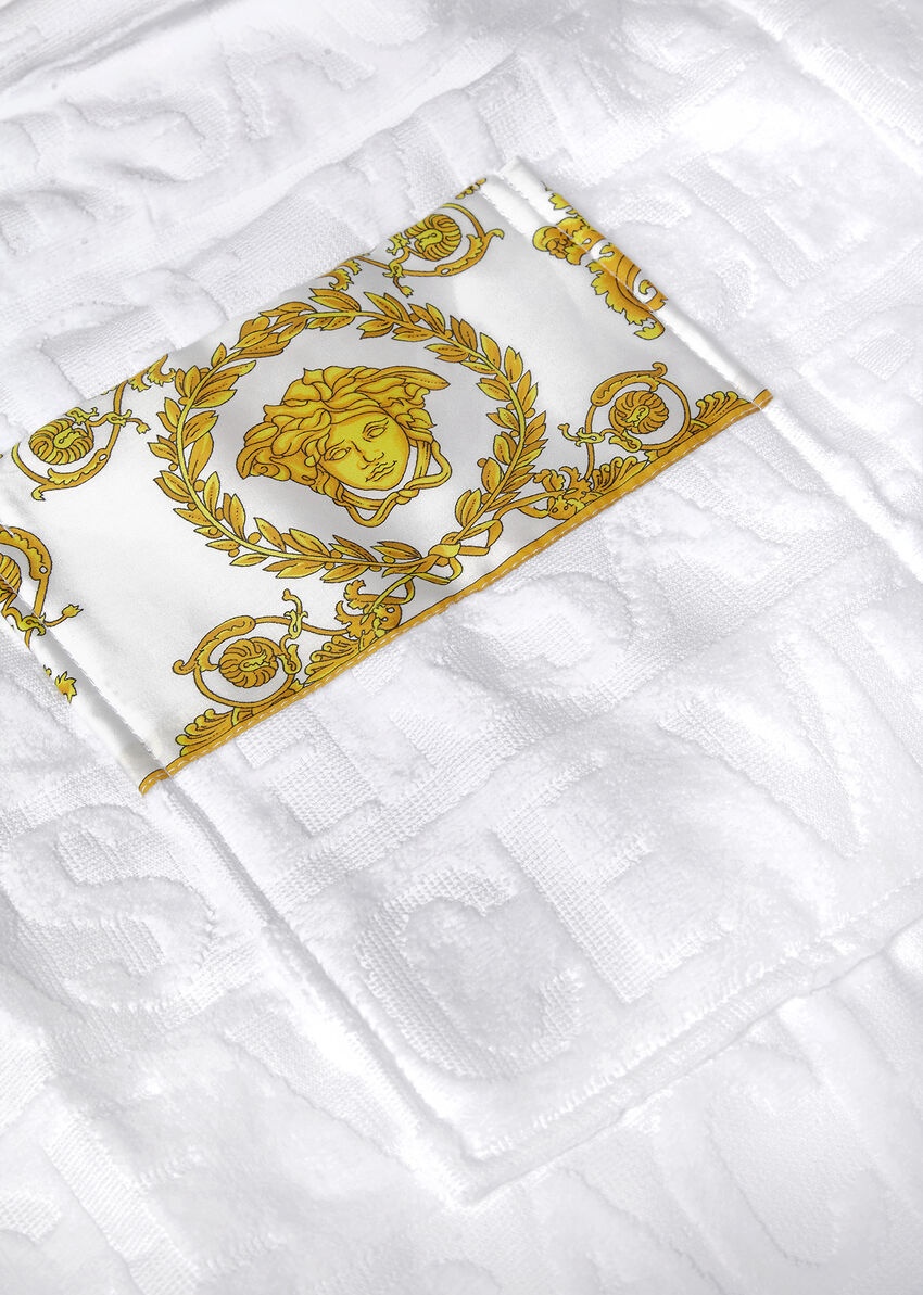 Versace Barocco-print Bath Robe In White